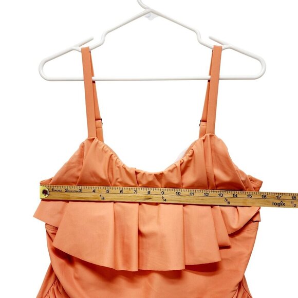 CUPSHE Women's Swimsuit Ruffle Trim Belly Concealing One Piece Swimwear Size 2X - Picture 9 of 13